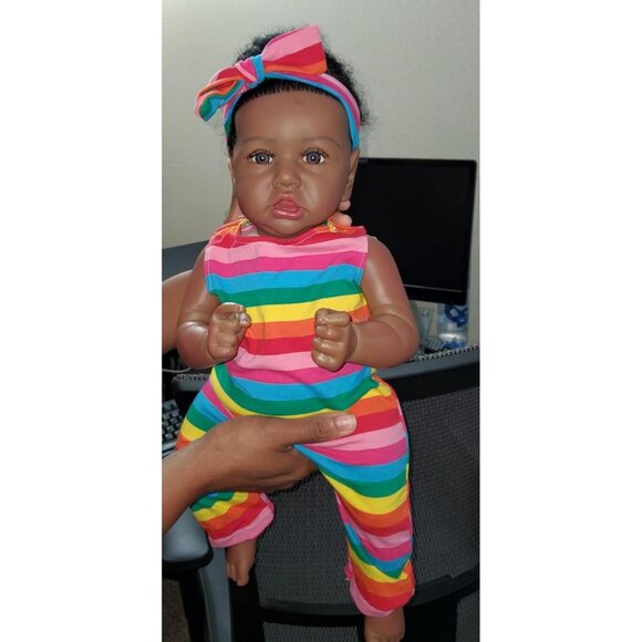 🆕22.8 Inch Reborn Doll with Soft Body African American Charlotte Girl Doll - Picture 3 of 13
